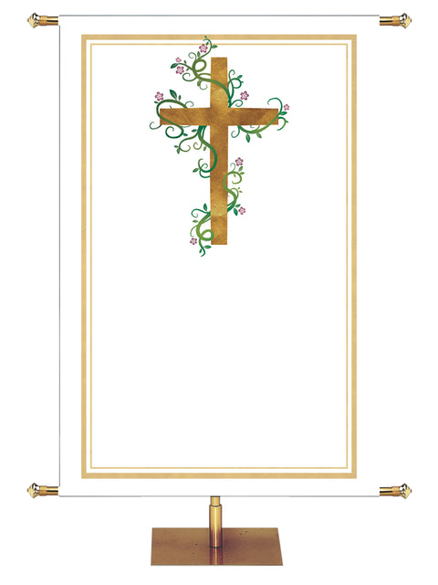 Custom Cross with Vines Banner - Custom Easter Banners - PraiseBanners