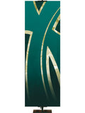 Custom Church Banner for Easter Stylized Cross in Teal and Green Left