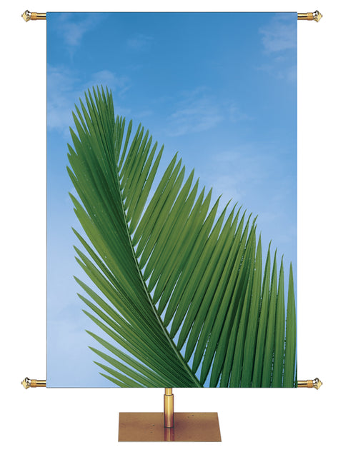 Palm Leaf Easter Custom Banner Background