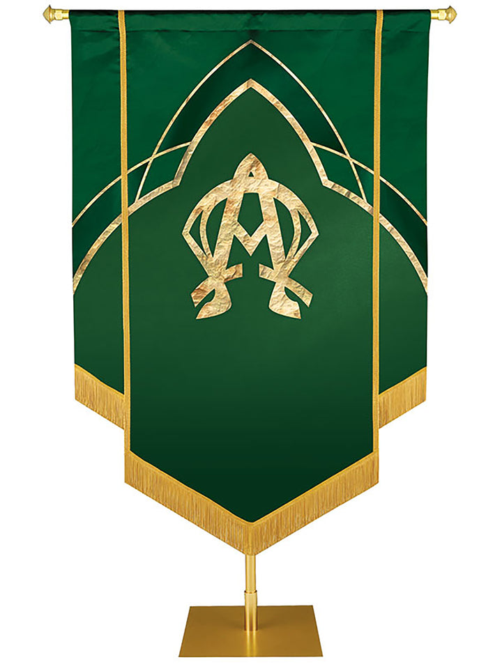 Custom Embellished Faith Eternal Emblem Alpha and Omega - Custom Hand Crafted Banners - PraiseBanners