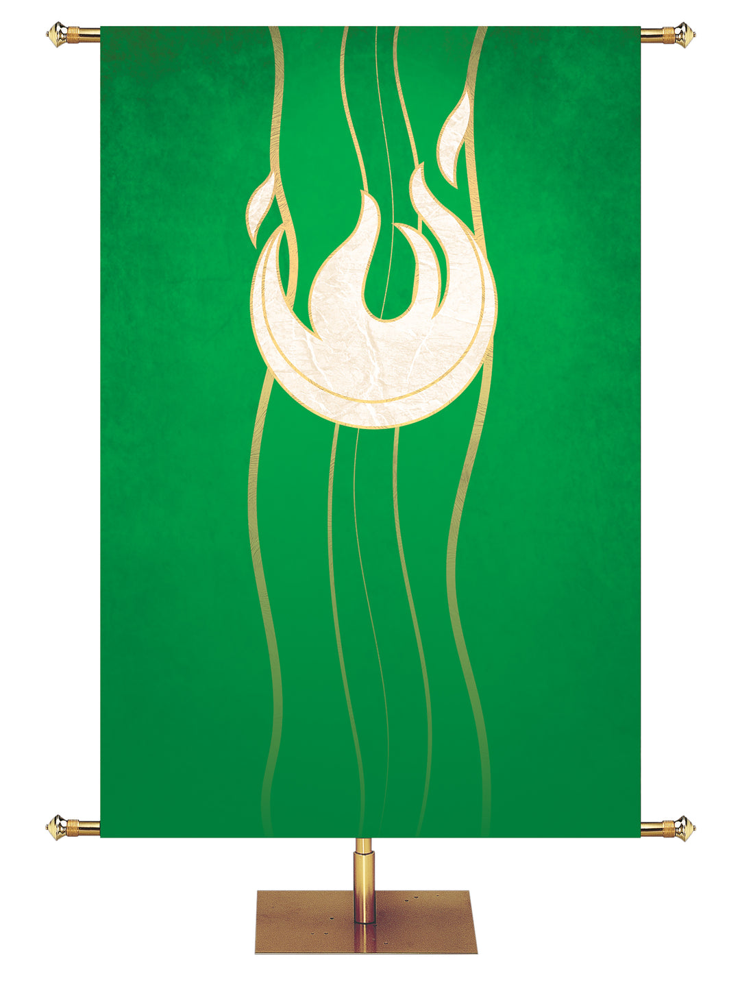 Custom Experiencing God Symbol Flame Banner in Blue, Green, Red, Purple and White