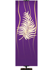 Custom Banner Background Experiencing God Symbols Palm Right in Purple thin format
