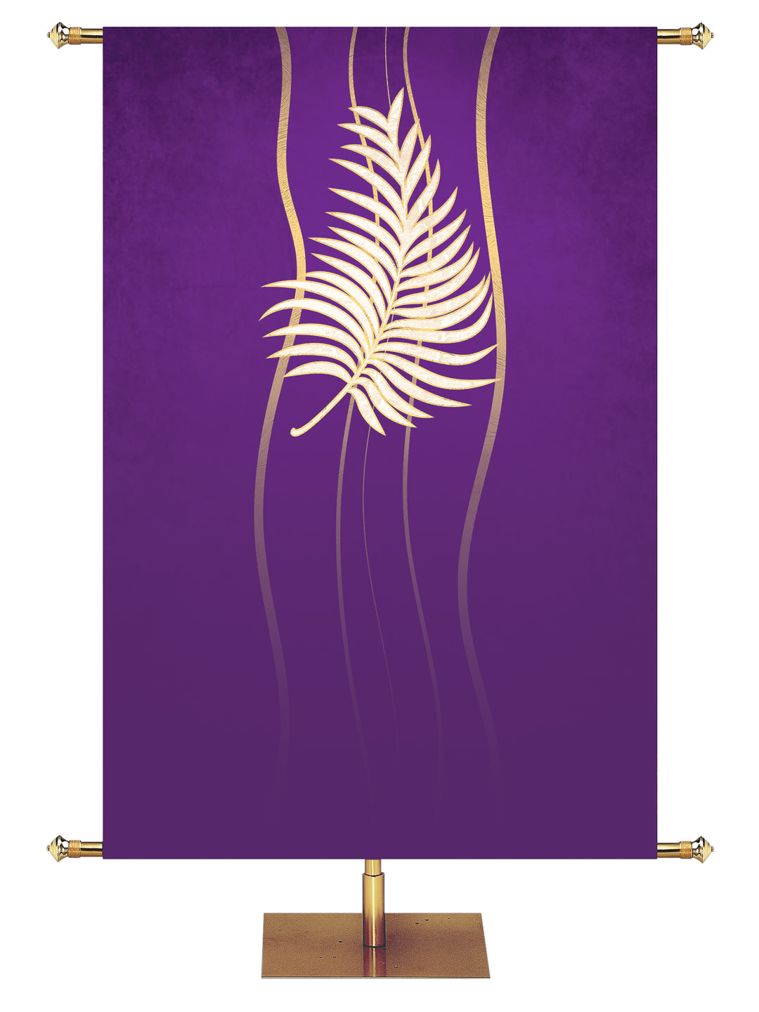 Custom Banner Background Experiencing God Symbols Palm Right in Purple wide format