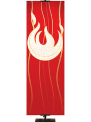 Custom Banner Background Experiencing God Symbols Flame Left in Red thin format