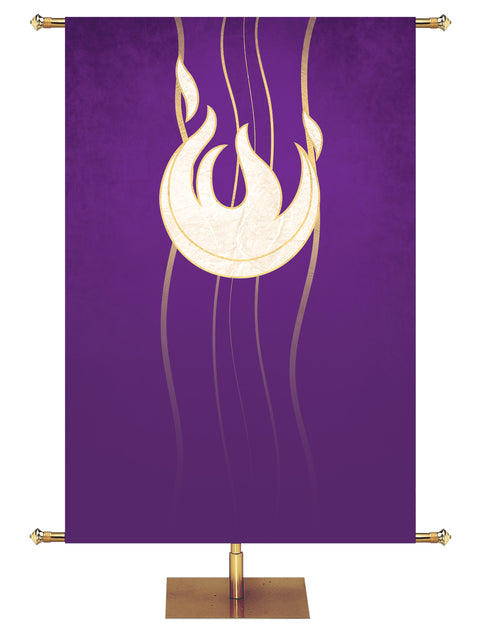 Custom Banner Experiencing God Symbols Flame Right - Custom Liturgical Banners - PraiseBanners
