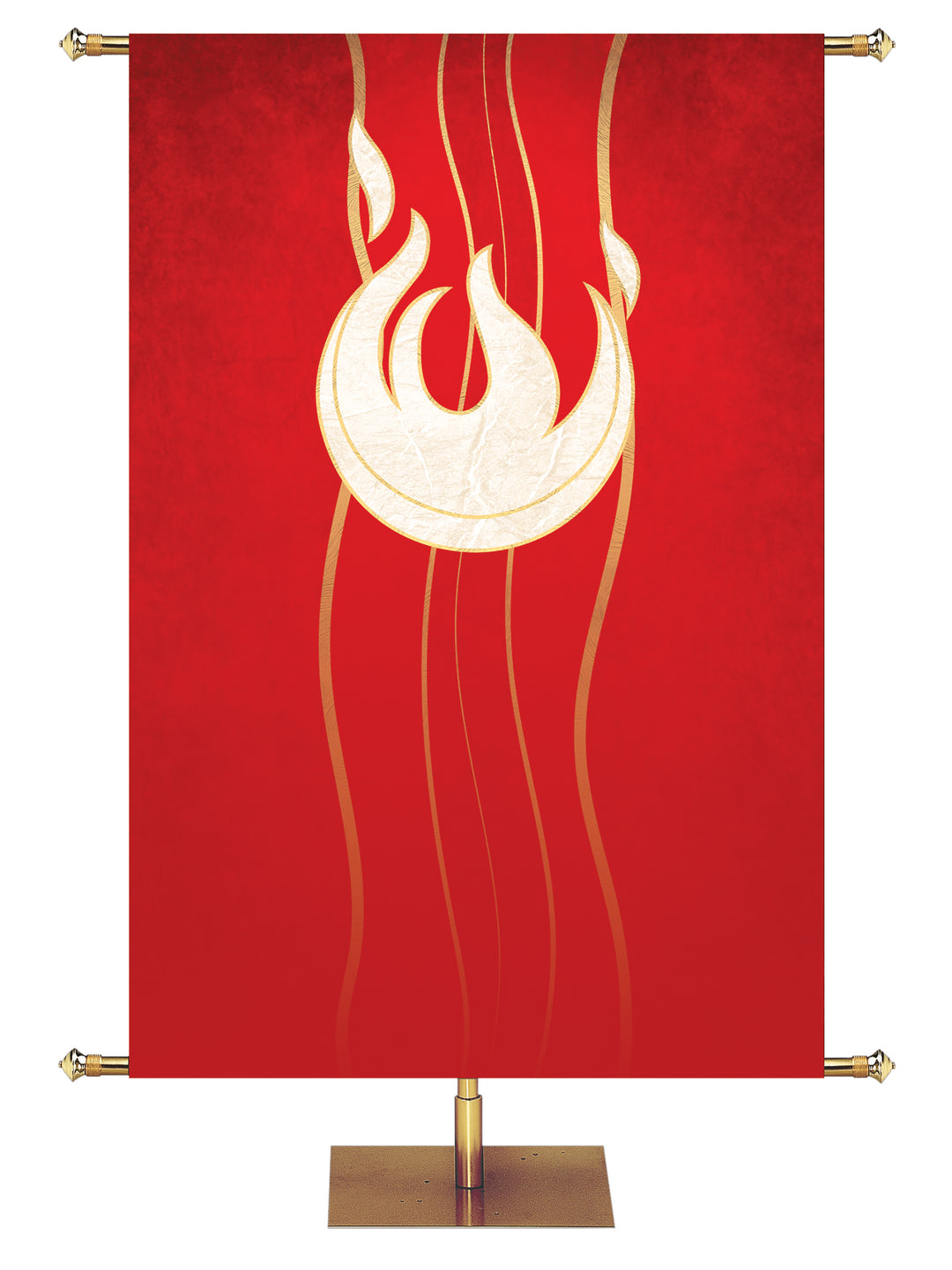 Custom Banner Background Experiencing God Symbols Flame Left in Red wide format