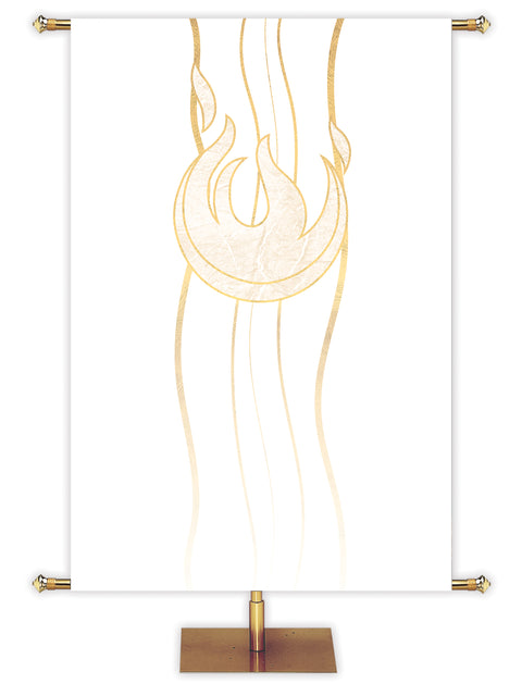 Custom Banner Background Experiencing God Symbols Flame Left in White wide format