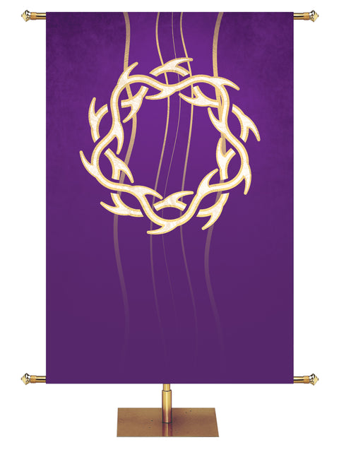 Custom Banner Experiencing God Symbols Crown of Thorns - Custom Liturgical Banners - PraiseBanners