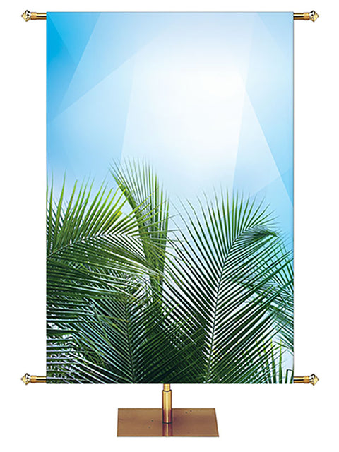 Custom Easter Light Banner Palms Right - Custom Easter Banners - PraiseBanners