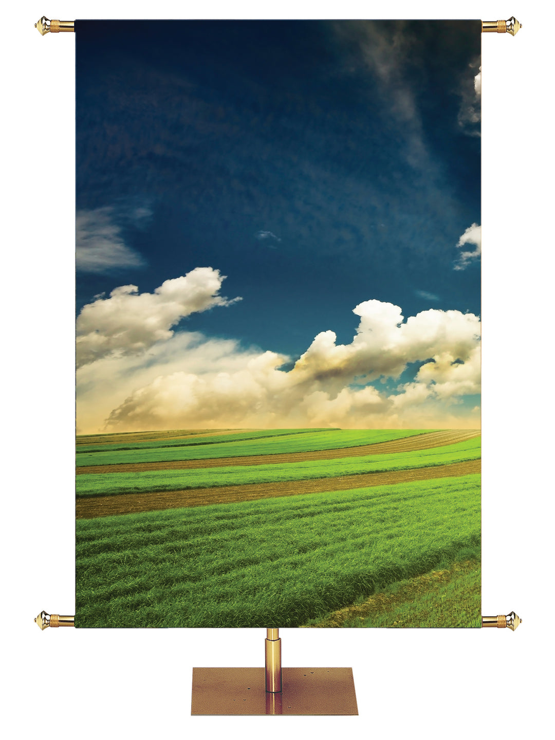 Green Fields and Blue Skies Custom Banner Background