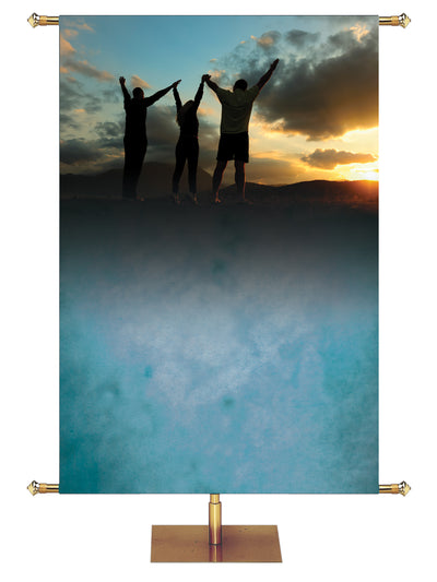 Custom Banner Expressions of Love Sunset Silhouette - Custom Year Round Banners - PraiseBanners