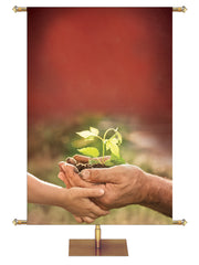 Plant in Hand Custom Banner - Custom Year Round Banners - PraiseBanners