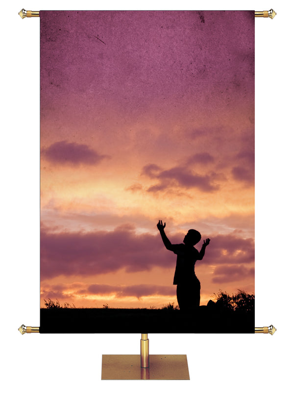 Custom Banner Expressions of Trust Do Not Be Anxious Sunset Silhouette