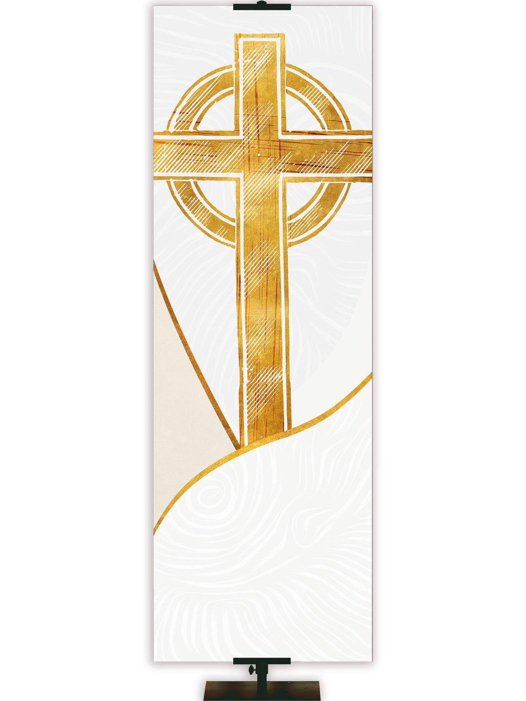 Custom Church Banner for Easter Gold Gothic Cross Right