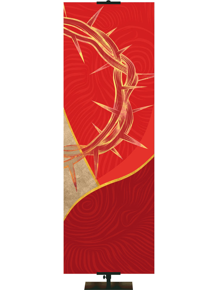 Custom Church Banner for Easter Crown of Thorns on Red or Purple Right