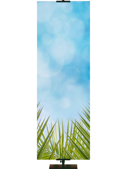 Easter Truths Custom Sky and Palms Right Banner - Custom Easter Banners - PraiseBanners