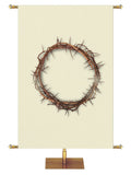 Custom Church Banner for Easter. Crown of Thorns on Off White Banner