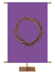 Custom Church Banner for Easter Crown of Thorns on Purple Banner