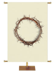 Custom Church Banner for Easter Crown of Thorns on Tan Banner