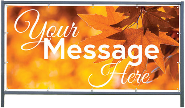 Custom Outdoor Banner with Frame Display - Fall Leaves