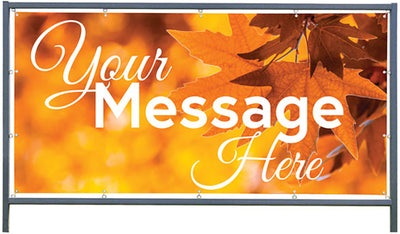 Custom Outdoor Banner and Frame Display - Fall Leaves - Outdoor Banner & Frame Display - PraiseBanners
