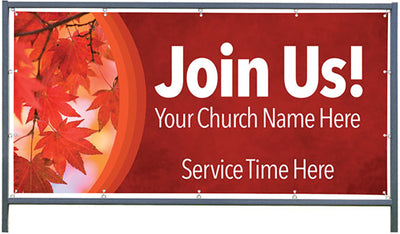 Custom Outdoor Banner and Frame Display - Thanksgiving Welcome - Outdoor Banner & Frame Display - PraiseBanners