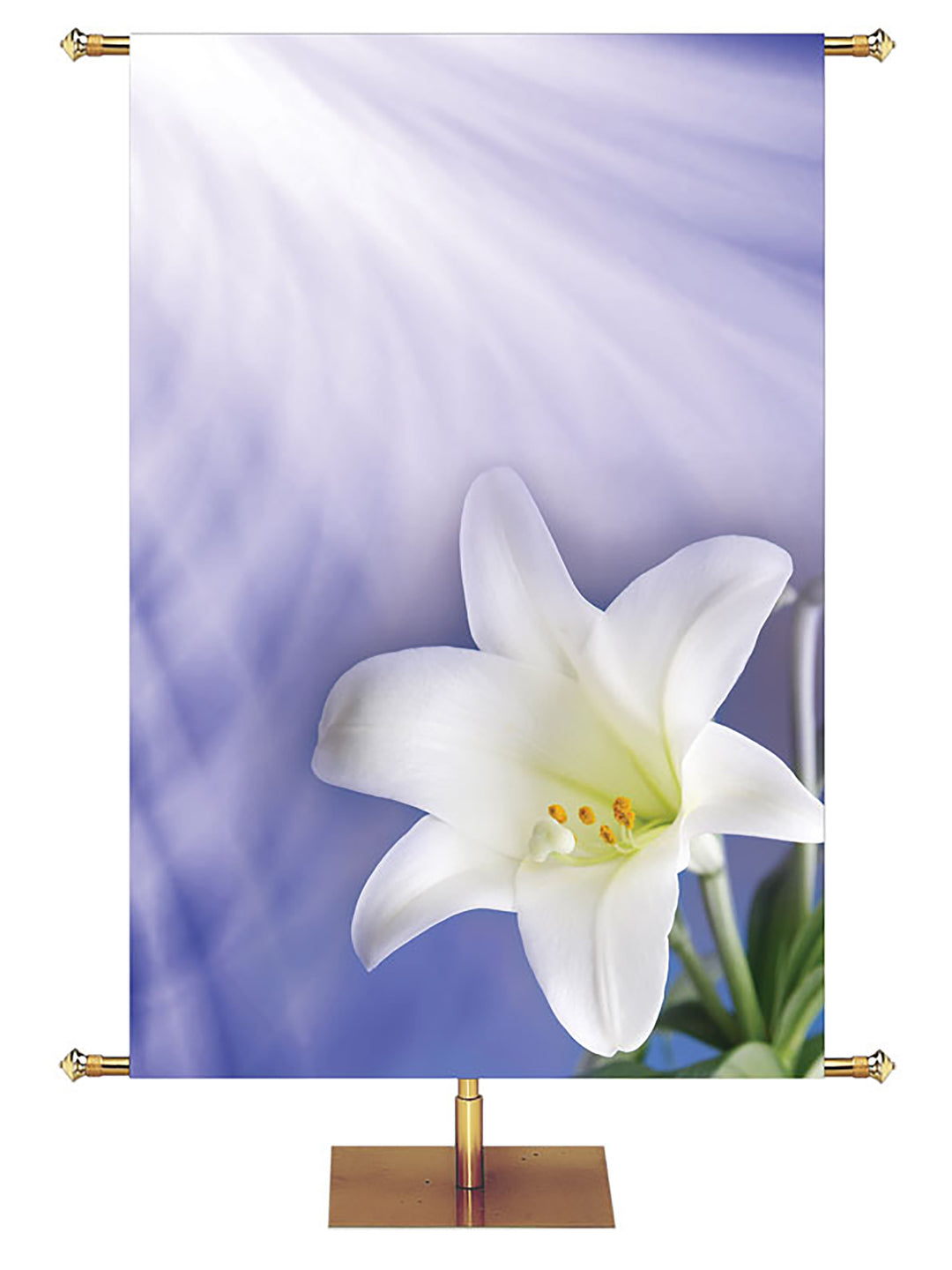 Custom Easter Banner White Lily Right - Custom Easter Banners - PraiseBanners