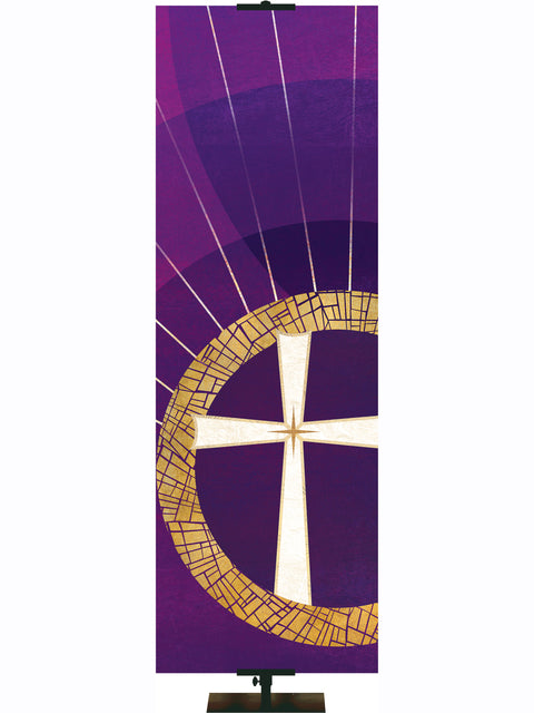 Hallmarks of Hope Custom Banner Cross Symbol Left - Custom Liturgical Banners - PraiseBanners