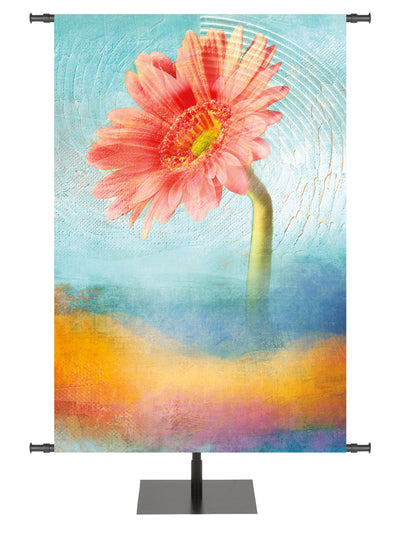 A Joyous Spring Custom banner background with orange bloom