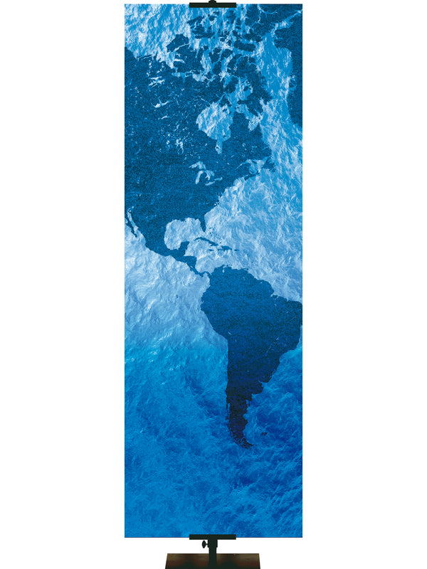 Custom Banner Mission Blue Atlas Go Into All The World