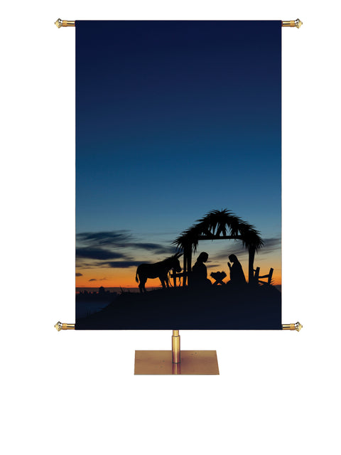 Custom Banner Nativity Silhouette - Custom Christmas Banners - PraiseBanners