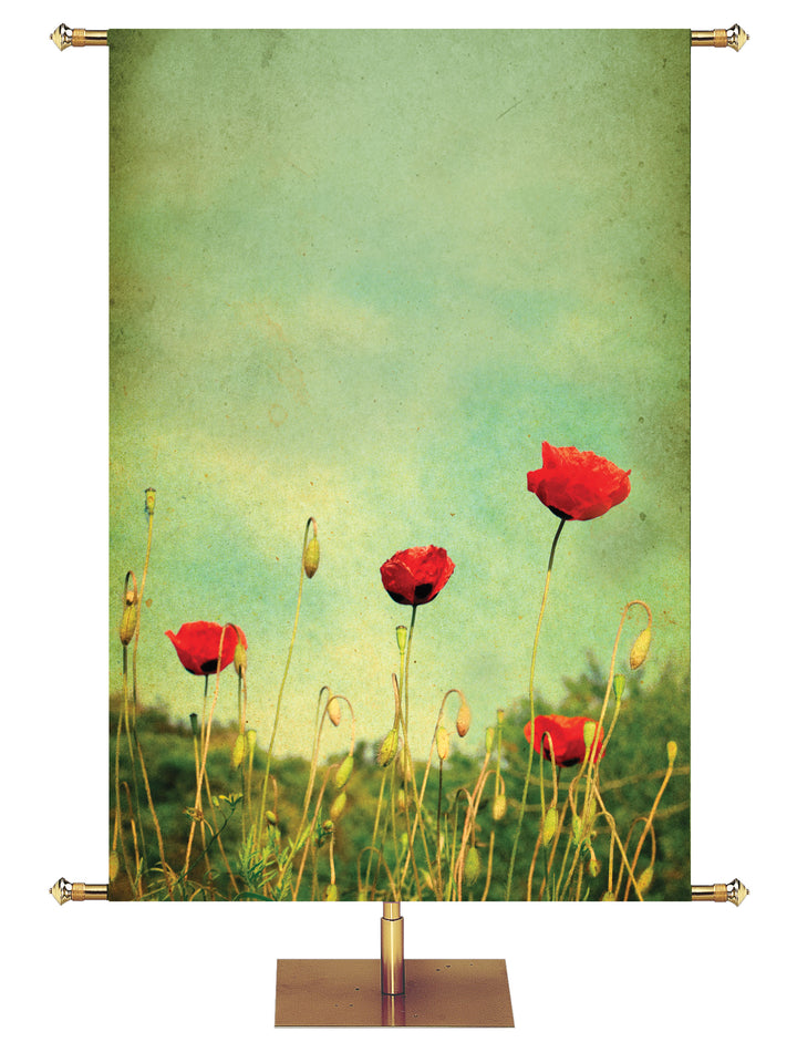 Red Poppy Flowers Custom Banner - Custom Easter Banners - PraiseBanners