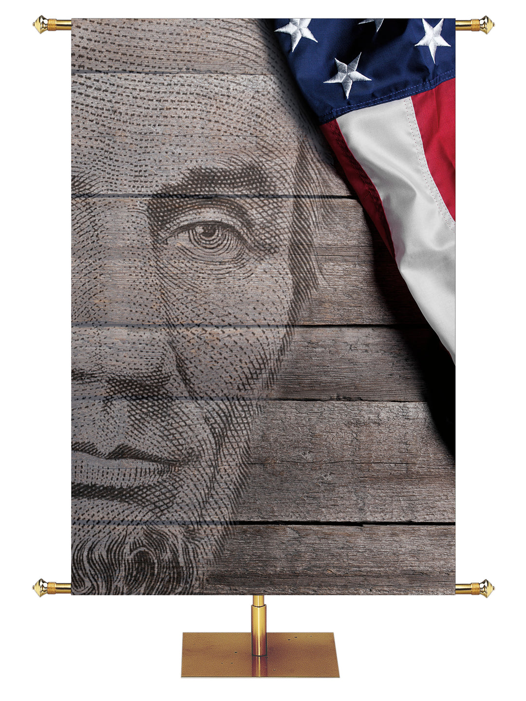 Custom Patriotic Banner Abraham Lincoln Background - Custom Patriotic Banners - PraiseBanners