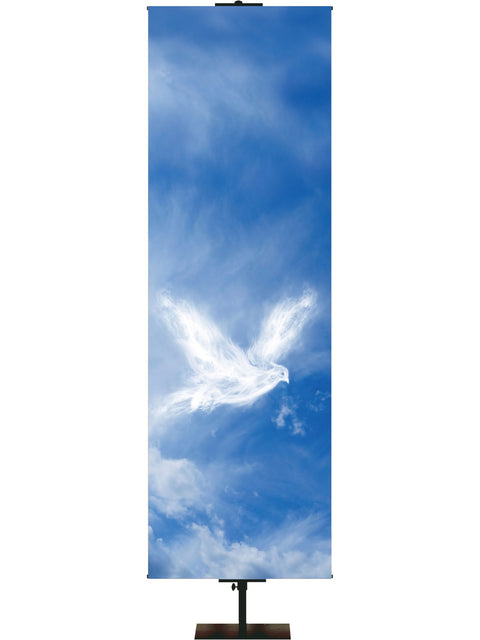 Pentecost Custom Banner Dove on Blue Clouds - Custom Pentecost Banners - PraiseBanners