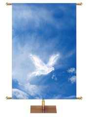 Pentecost Custom Banner Dove on Blue Clouds - Custom Pentecost Banners - PraiseBanners