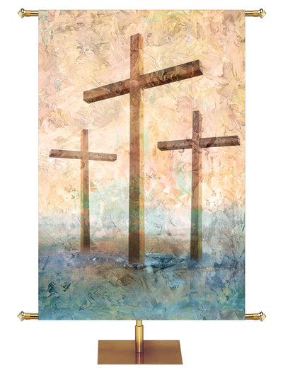 Portraits of Easter Custom Crosses Left Banner - Custom Easter Banners - PraiseBanners