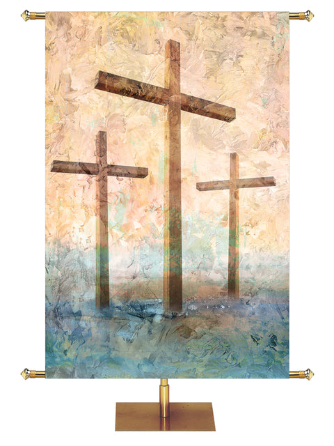 Portraits of Easter Custom Crosses Right Banner - Custom Easter Banners - PraiseBanners