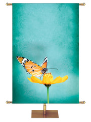 Butterfly and Yellow Flower Custom Banner - Custom Easter Banners - PraiseBanners