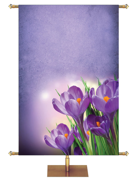 Purple Flowers Custom Banner - Custom Easter Banners - PraiseBanners