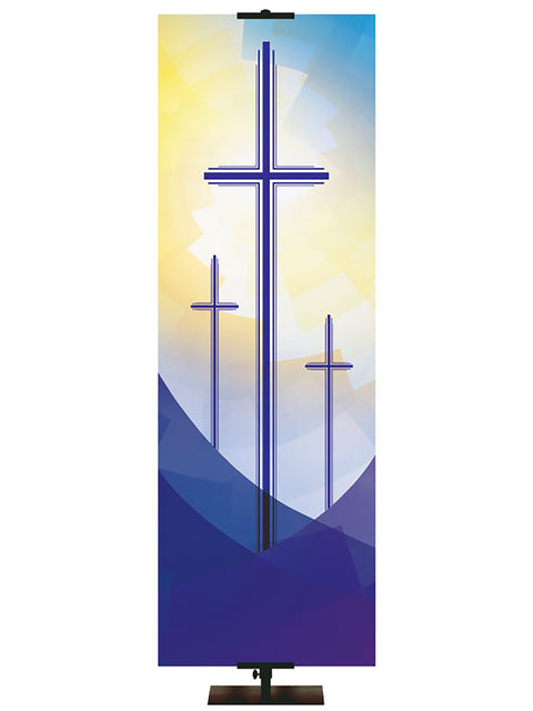 Custom Enduring Symbols of Easter Banner Cross Left
