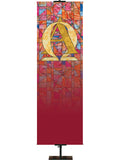 Stained Glass Alpha & Omega Custom Banner - Custom Liturgical Banners - PraiseBanners
