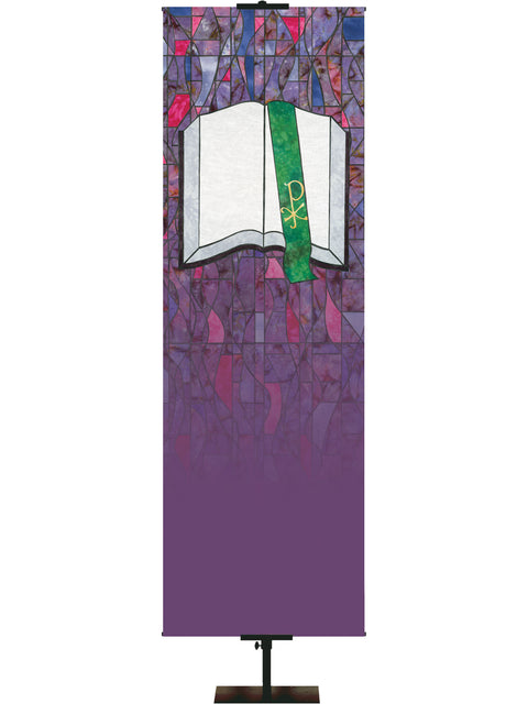 Stained Glass Bible Custom Banner - Custom Liturgical Banners - PraiseBanners