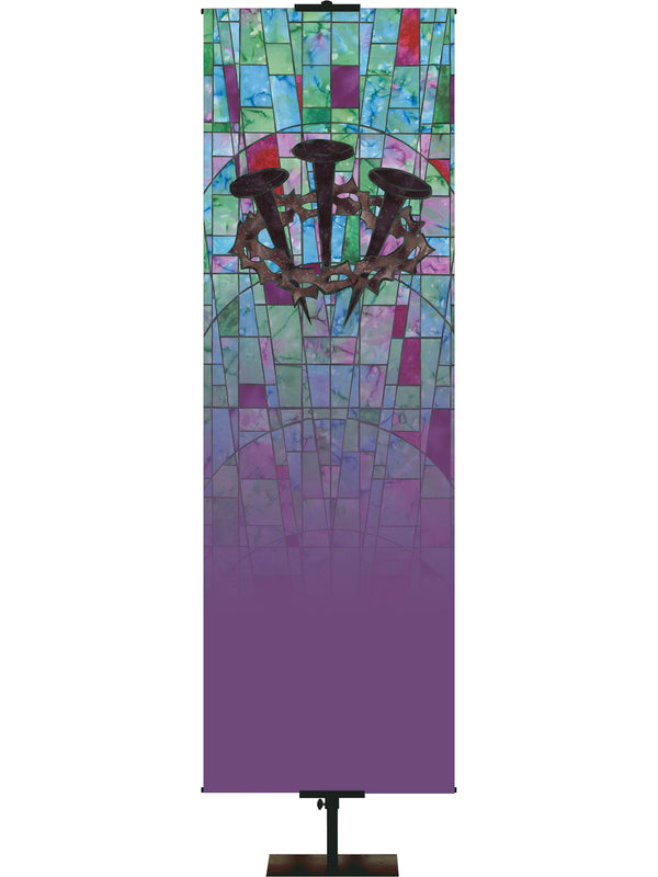 Custom Banner Stained Glass Symbols of Faith Crown of Thorns