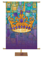 Stained Glass Crown Custom Banner - Custom Liturgical Banners - PraiseBanners
