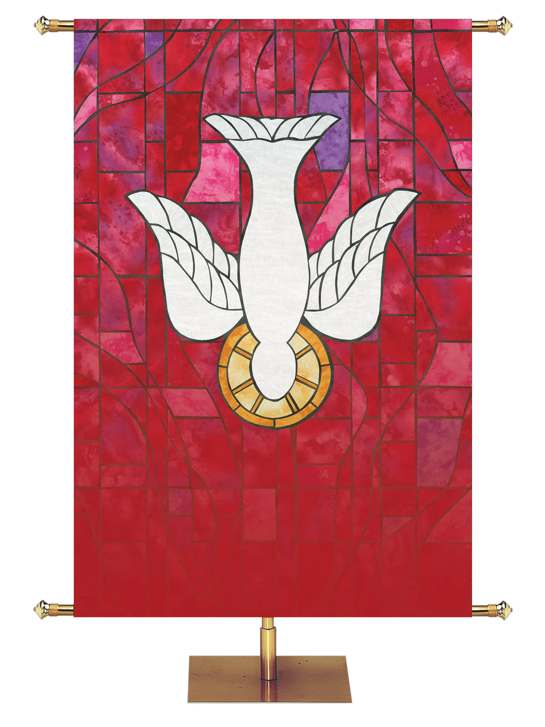 Stained Glass Dove Custom Banner - Custom Liturgical Banners - PraiseBanners