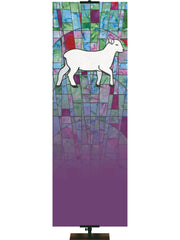 Stained Glass Lamb Custom Banner - Custom Liturgical Banners - PraiseBanners