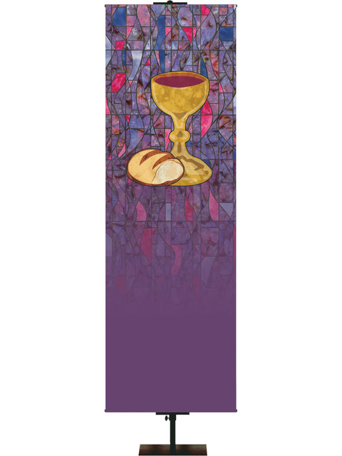 Stained Glass Communion Custom Banner - Custom Liturgical Banners - PraiseBanners