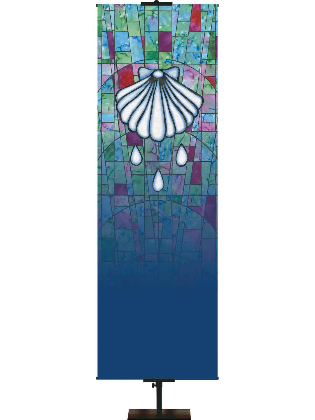 Stained Glass Shell Custom Banner - Custom Liturgical Banners - PraiseBanners