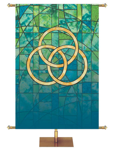 Stained Glass Trinity Custom Banner - Custom Liturgical Banners - PraiseBanners