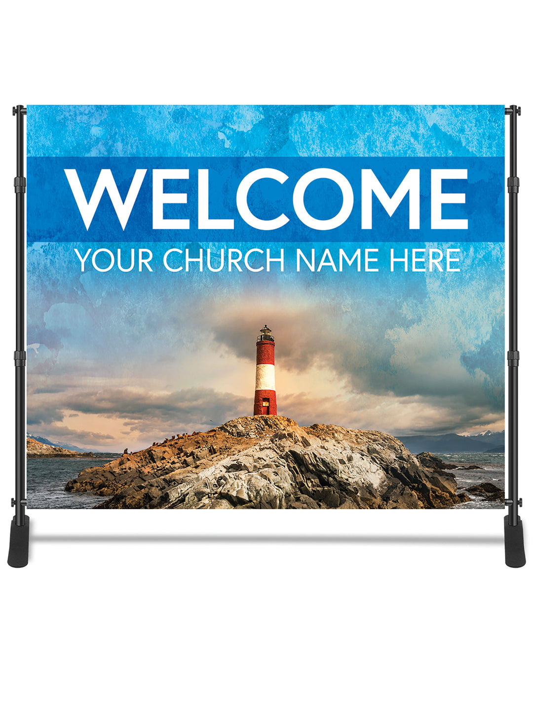 Custom Backdrop Lighthouse - Welcome - Custom Banners - PraiseBanners